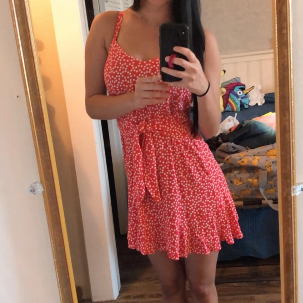 Express Red and White Mini Dress